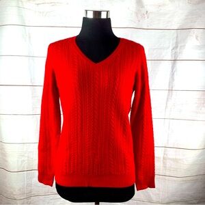 Society of New York cable soft wool cashmere sweater pullover knit winter M L